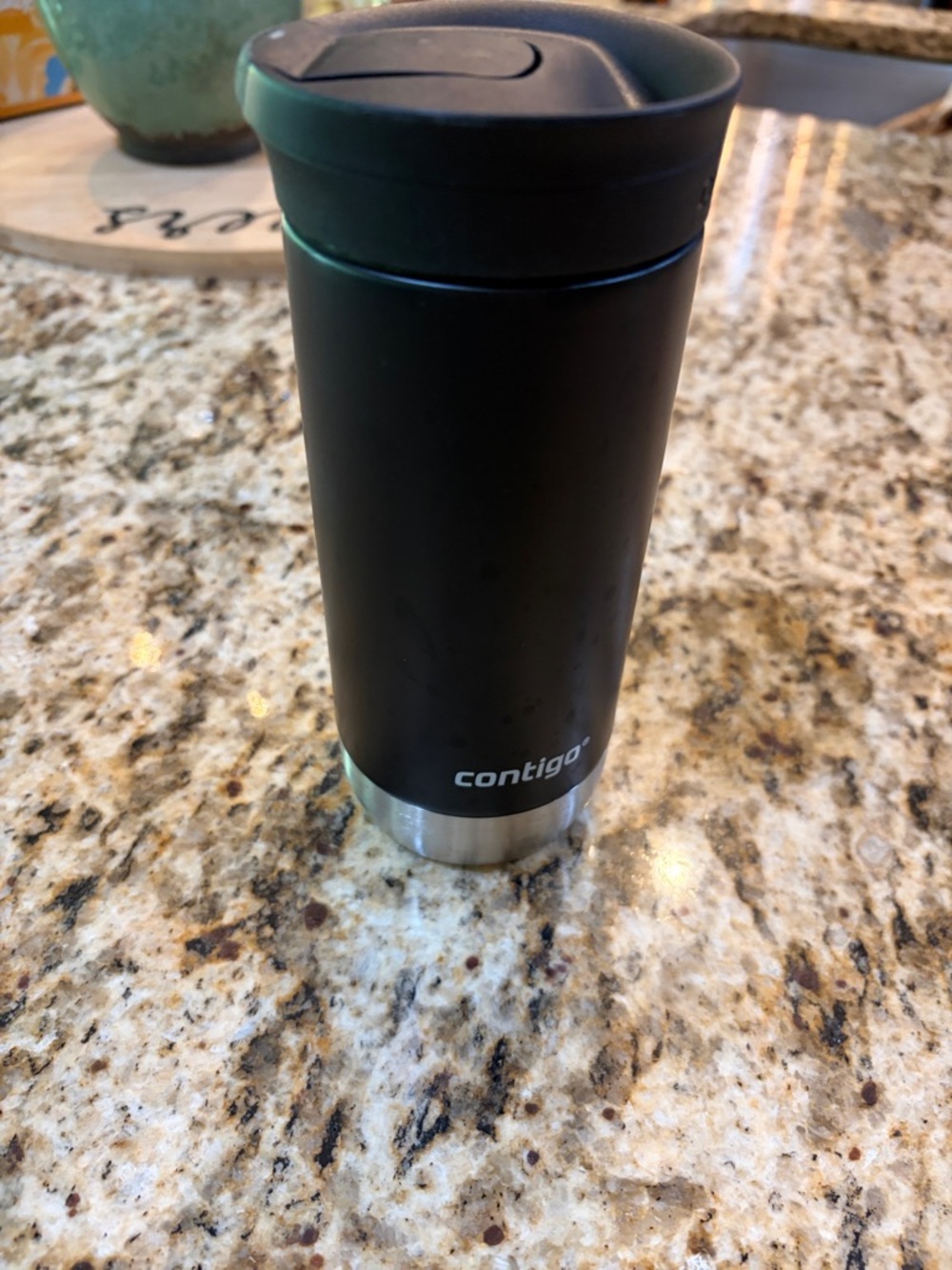 Contigo Matte Black Travel Tumbler with Stainless Accent